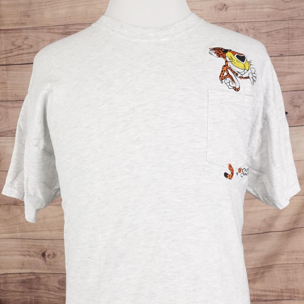 Vintage Chester Cheetah Cheetos Shirt XL Gray Hanes Beefy-T